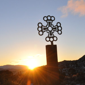 sunrise service with cross